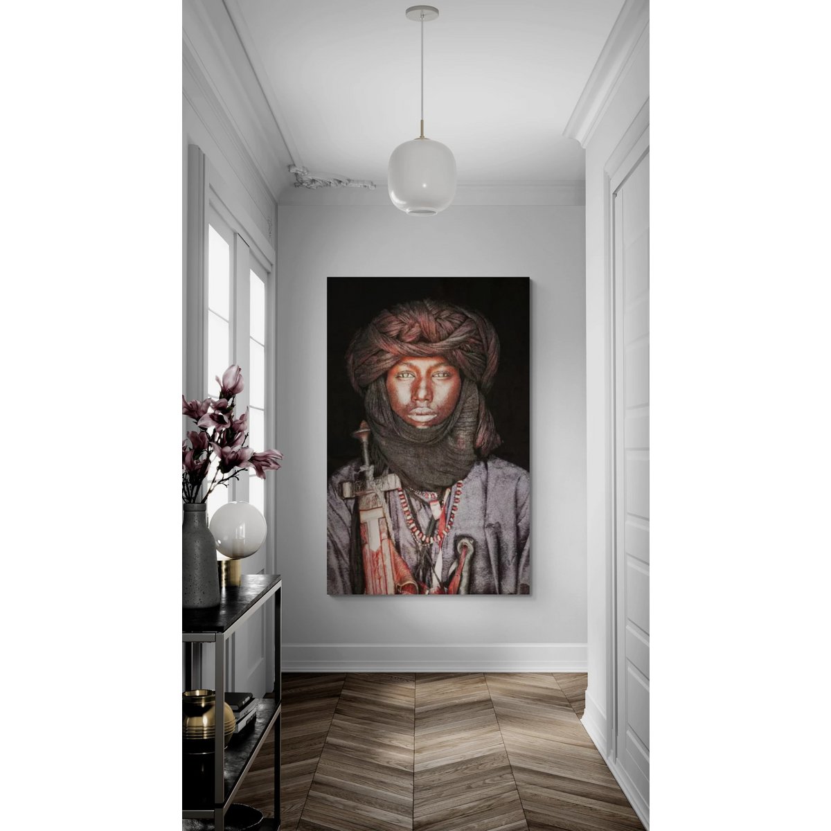 Gobelin geweven wandtapijt 120/180 Dawo fulani stam WH1957 Uitgerekt