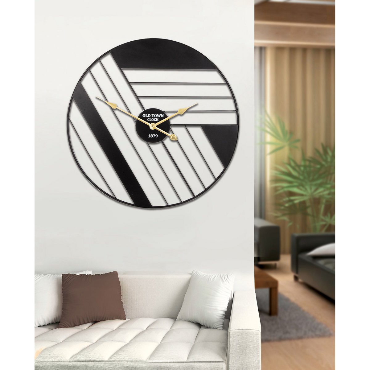 Wandklok rond Strepen H.63 cm