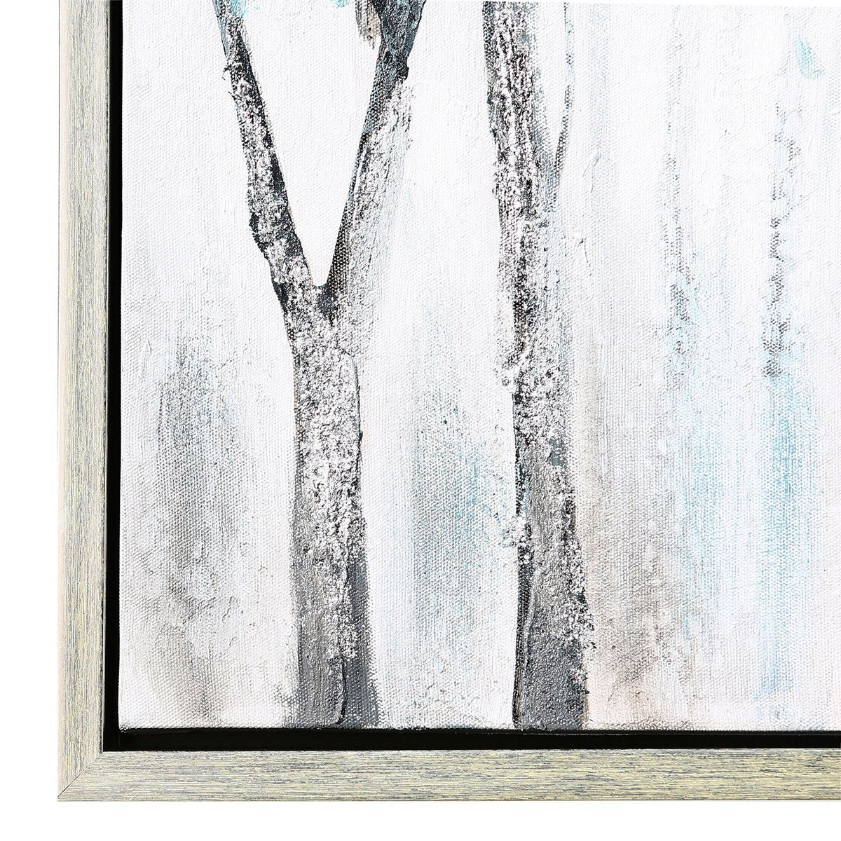 Kunststof/linnen foto "Allee" antiek zilveren lijst 180x50