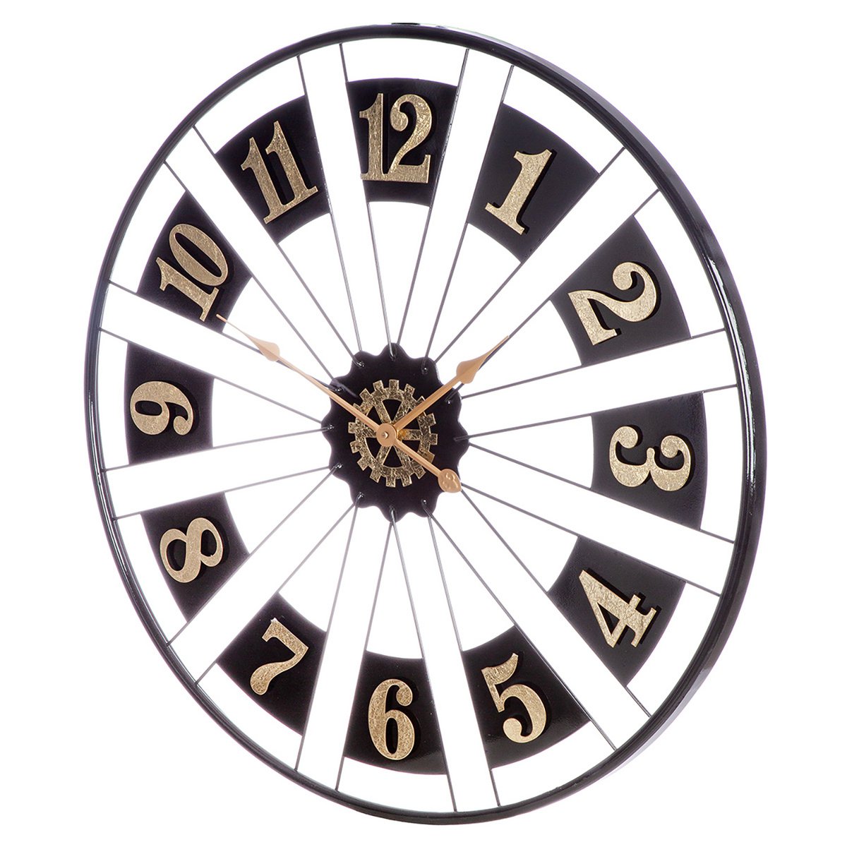Wandklok Passage, goud, zwart H.80 cm