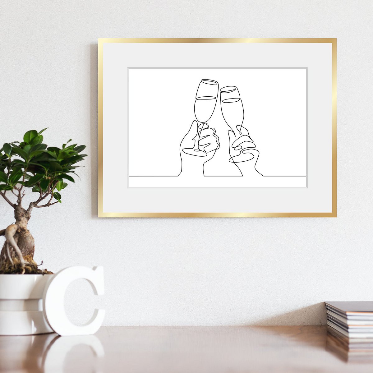 Rahmenbild - Champagneglas