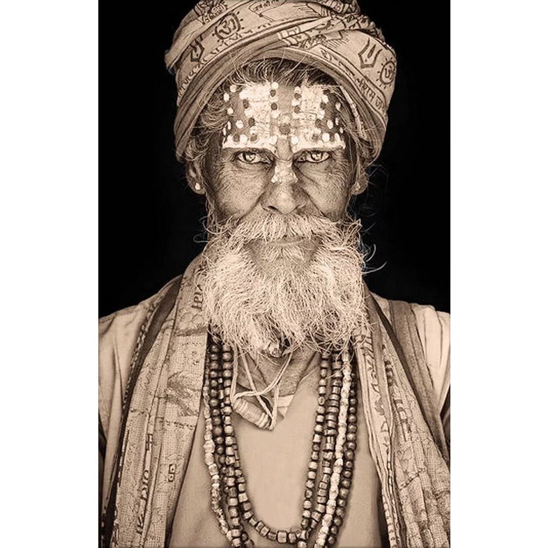 Gobelin geweven wandtapijt 120/180 Bandu Baba Zwart WH1796 opgespannen op een spieraam