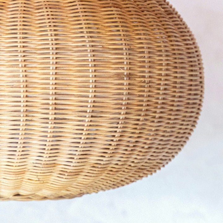 Grote rotan -lampenkap - ronde boho hanglamp - handgemaakte rotan hangende lamp - natuurlijke vezels geweven lampenkap (Ø 56 cm) anjani