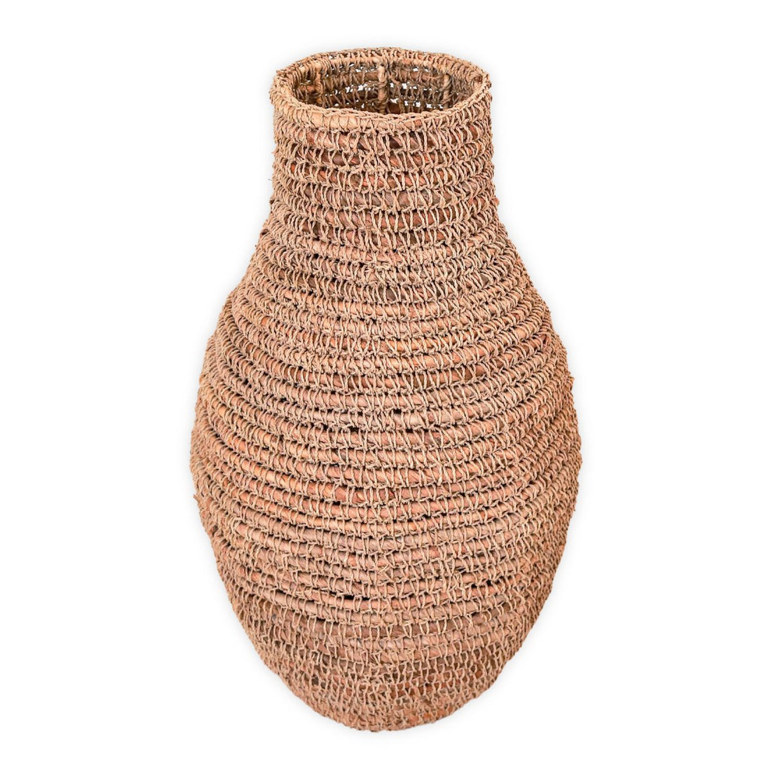 Geweven Boho Vaas SAKRA gemaakt van bananenvezels en raffia