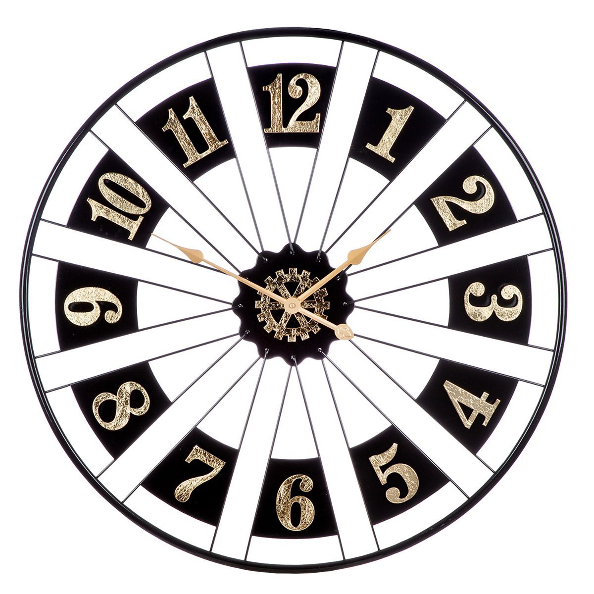 Wandklok Passage, goud, zwart H.80 cm