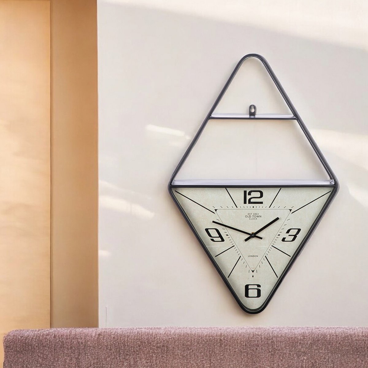 Wandklok diamant Kreale, hoogte 65 cm