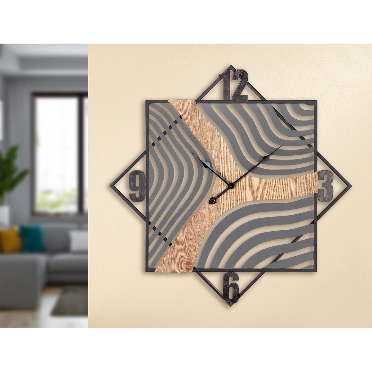 Wandklok Incavo Schwarz H. 60 cm, PU 1