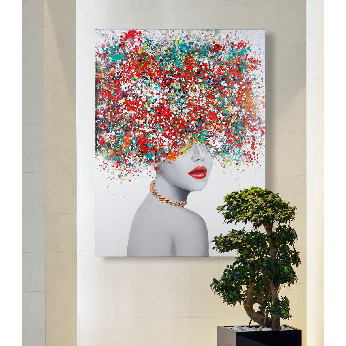 Schilderij schilderij dame "Pomposa"