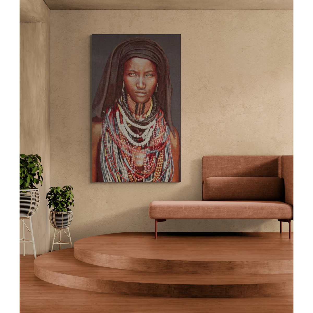 Gobelin geweven wandtapijt 120/180 Baro Tura WH1703 gespannen op een spieraam