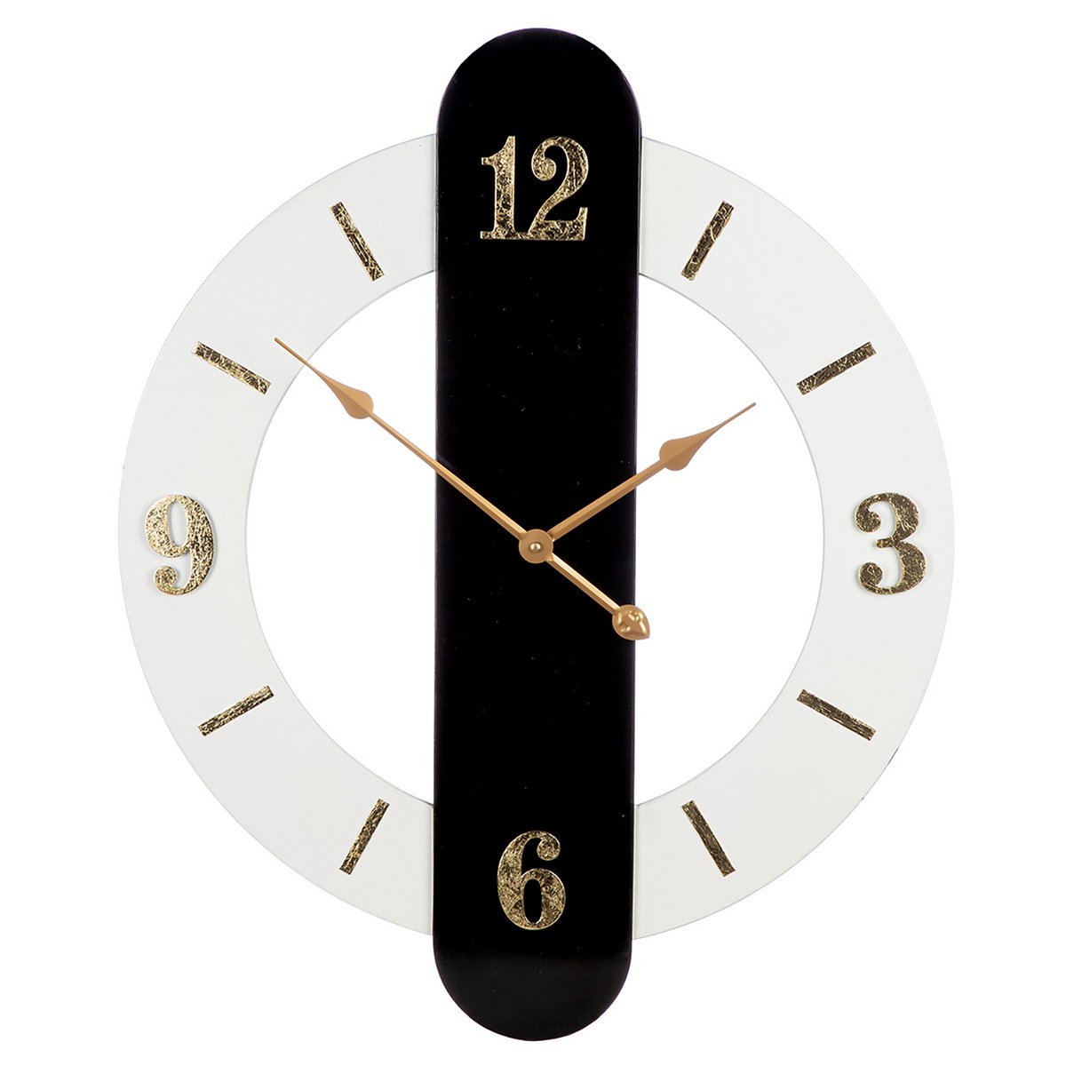 Wandklok Rond, zwart, wit H.70 cm