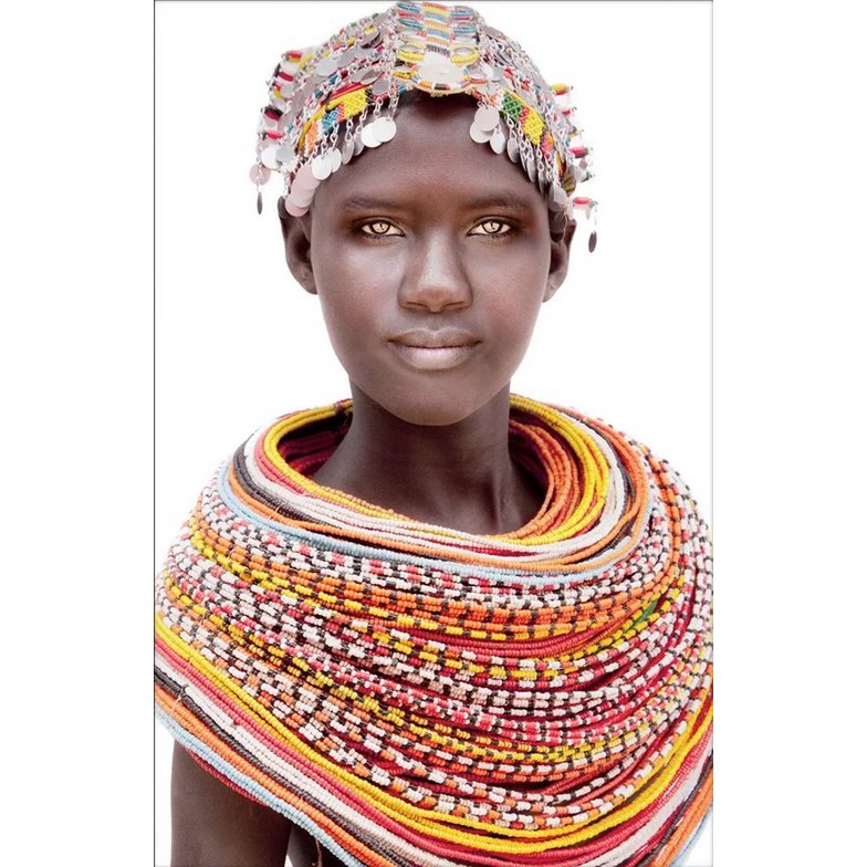 Gobelin geweven wandtapijt 80/120 Samburu Girl White WH1744 Uitgerekt