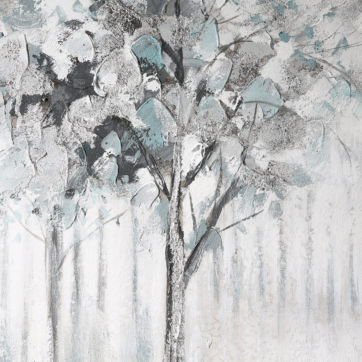 Kunststof/linnen foto "Allee" antiek zilveren lijst 180x50