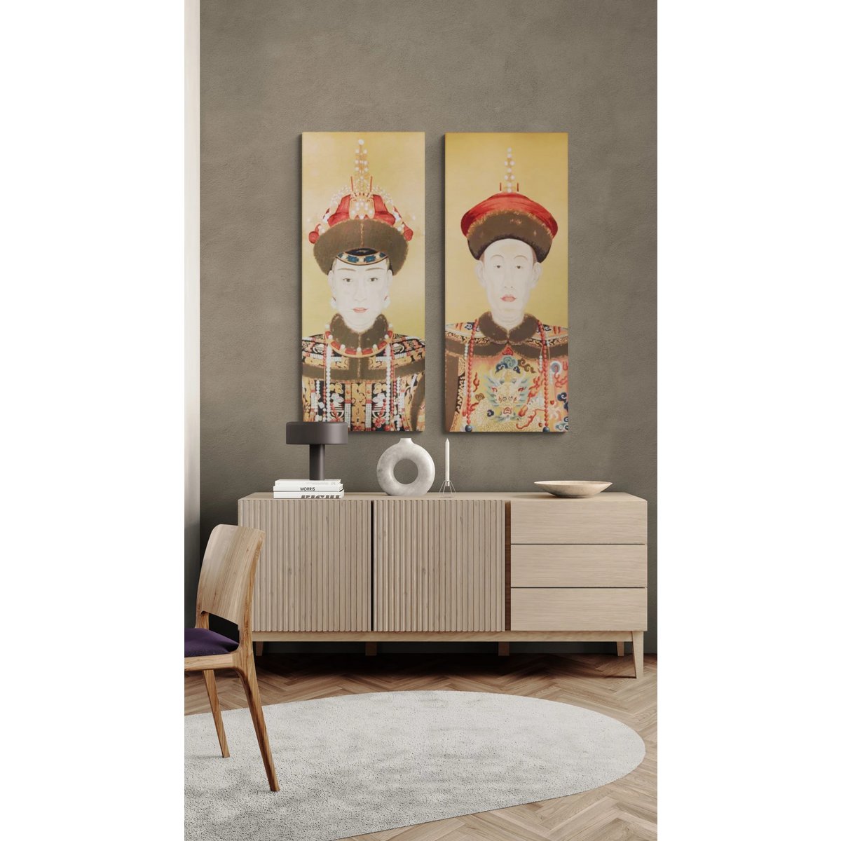 Gobelin geweven wandtapijt 60/145 Oriental Male WH0280 uitgerekt op een spieraam