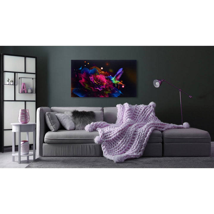 Afbeelding op acrylglas - Hibiscus kolibrie