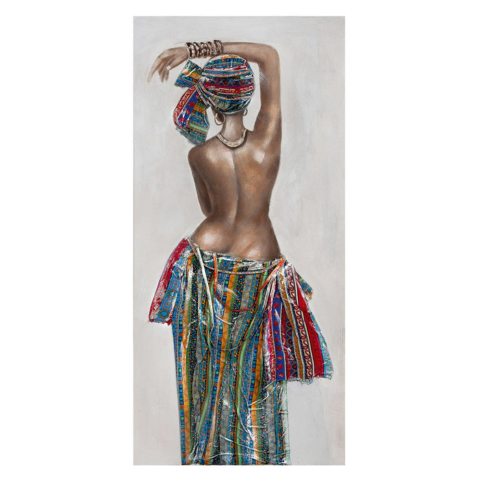 Hout/linnen schilderij "Afrikaanse schoonheid"