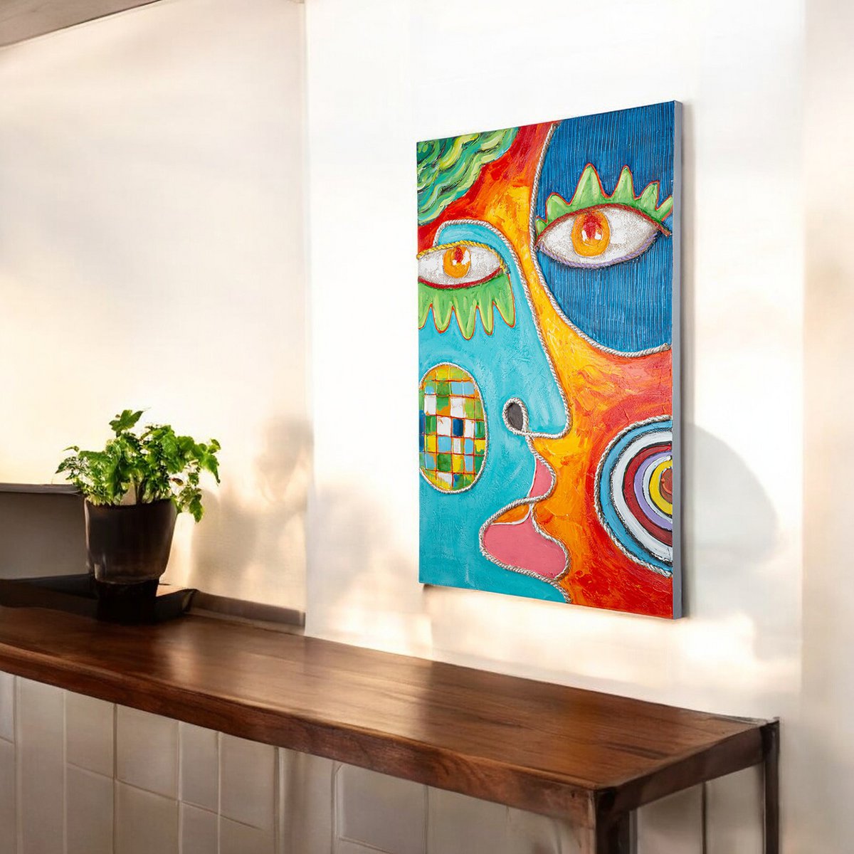 Afbeelding rechthoekig Visage, H.120 cm