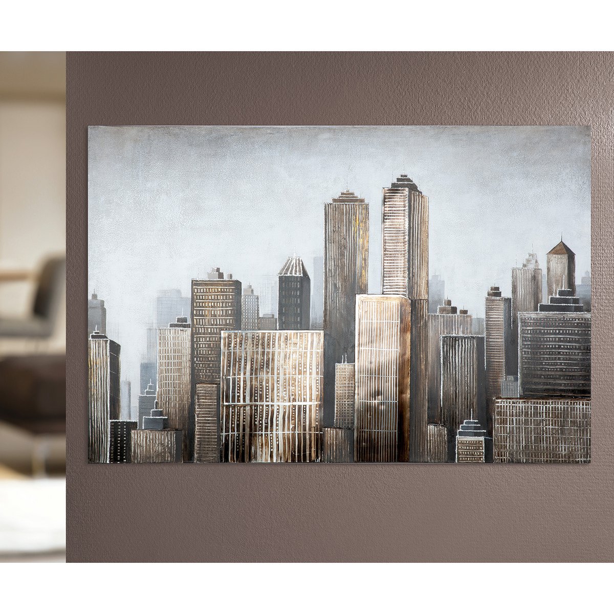3D-foto "Big Apple" met aluminium elementen 150x100
