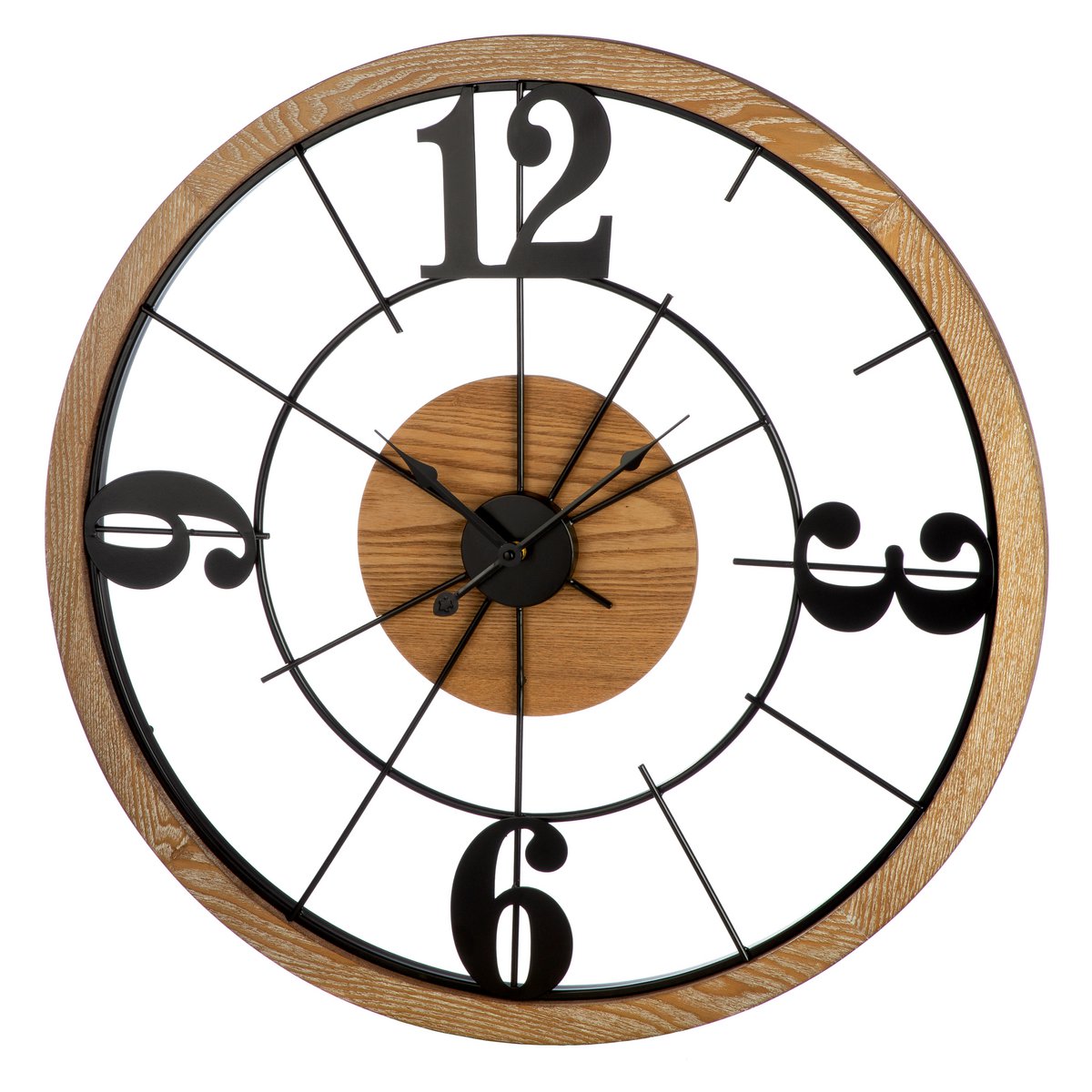 Wandklok voorzag zwart H. 70 cm, ve 1