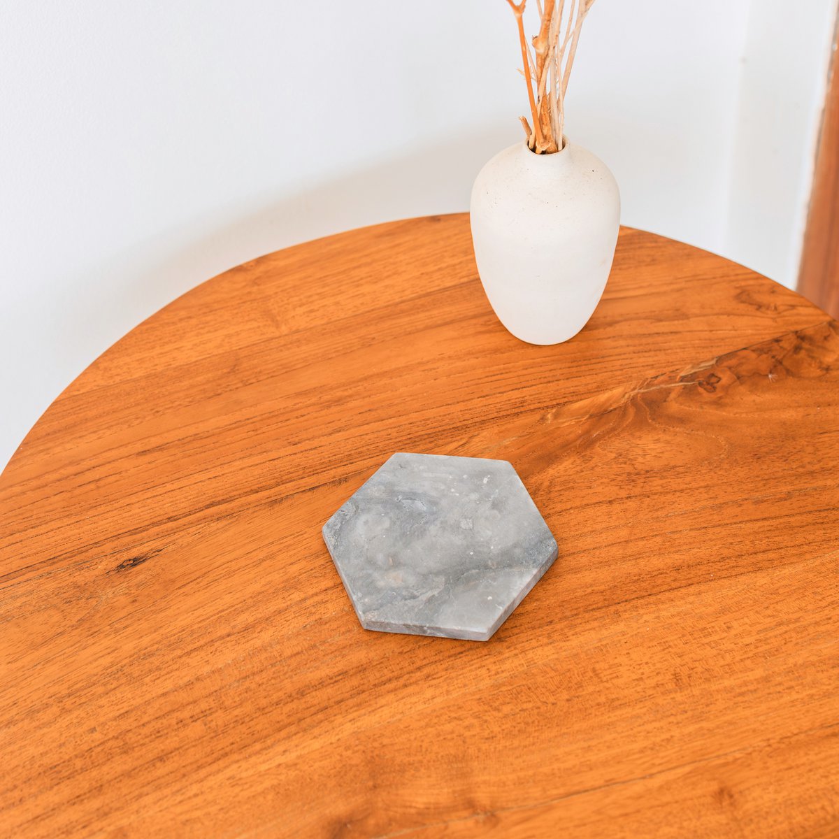 Marmeren onderzetters grijs – zeshoekige onderzetters voor mokken of glazen – handgemaakte onderzetters set van 4 of 8 INAI (grijs)