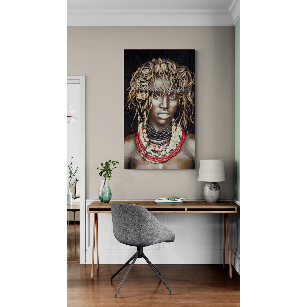 Gobelin geweven wandtapijt 75/125 Dassenech Girl WH1931 Uitgerekt