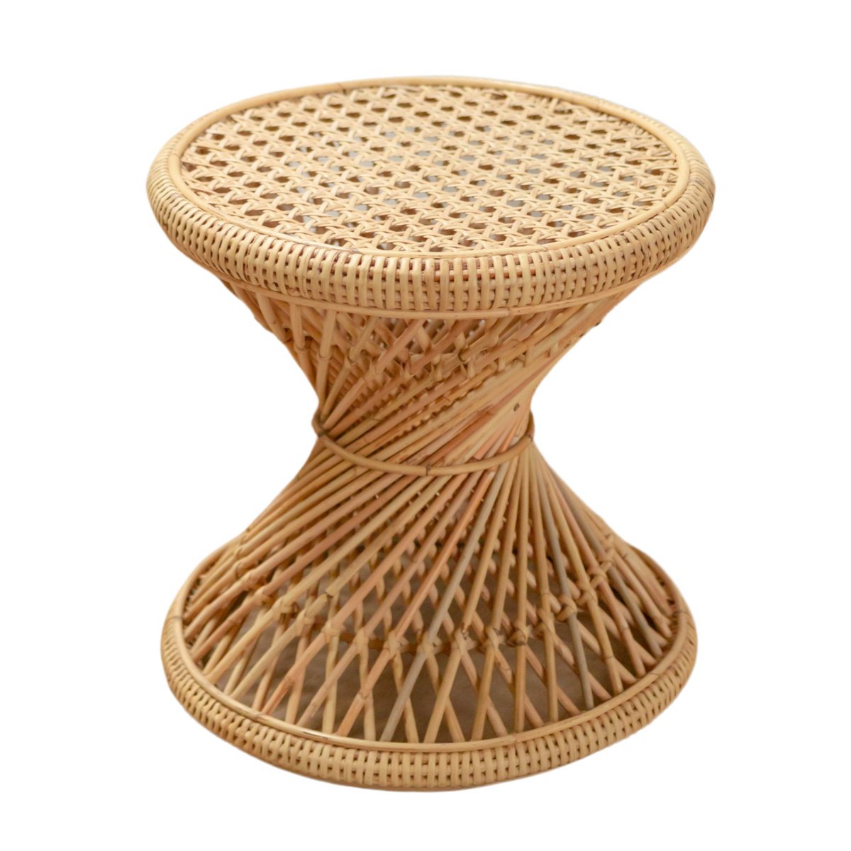 Rotan bijzettafel | Salontafel | Ronde salontafel LUHU Ø45 cm Beige