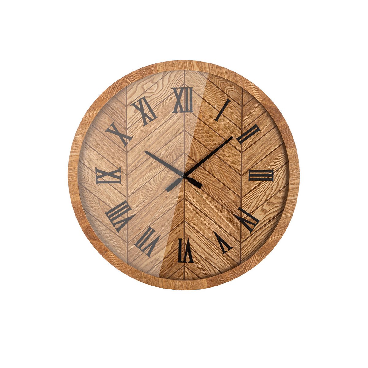 Wandklok rond hout H.70 cm