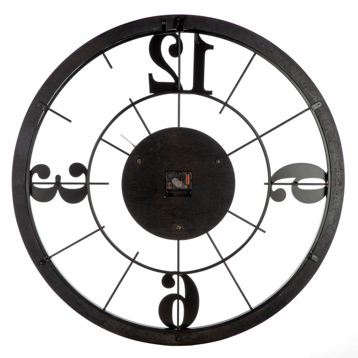 Wandklok voorzag zwart H. 70 cm, ve 1