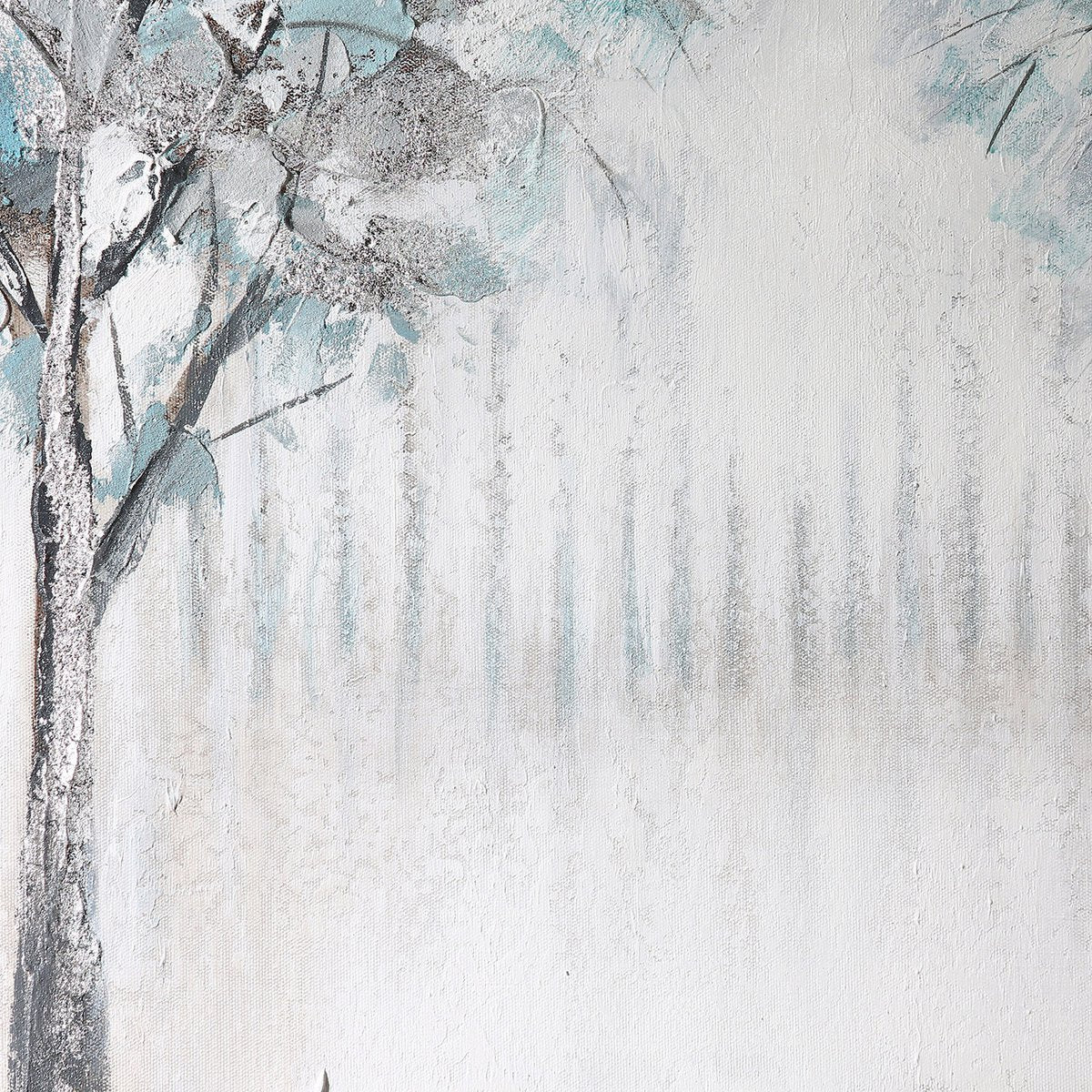 Kunststof/linnen foto "Allee" antiek zilveren lijst 180x50