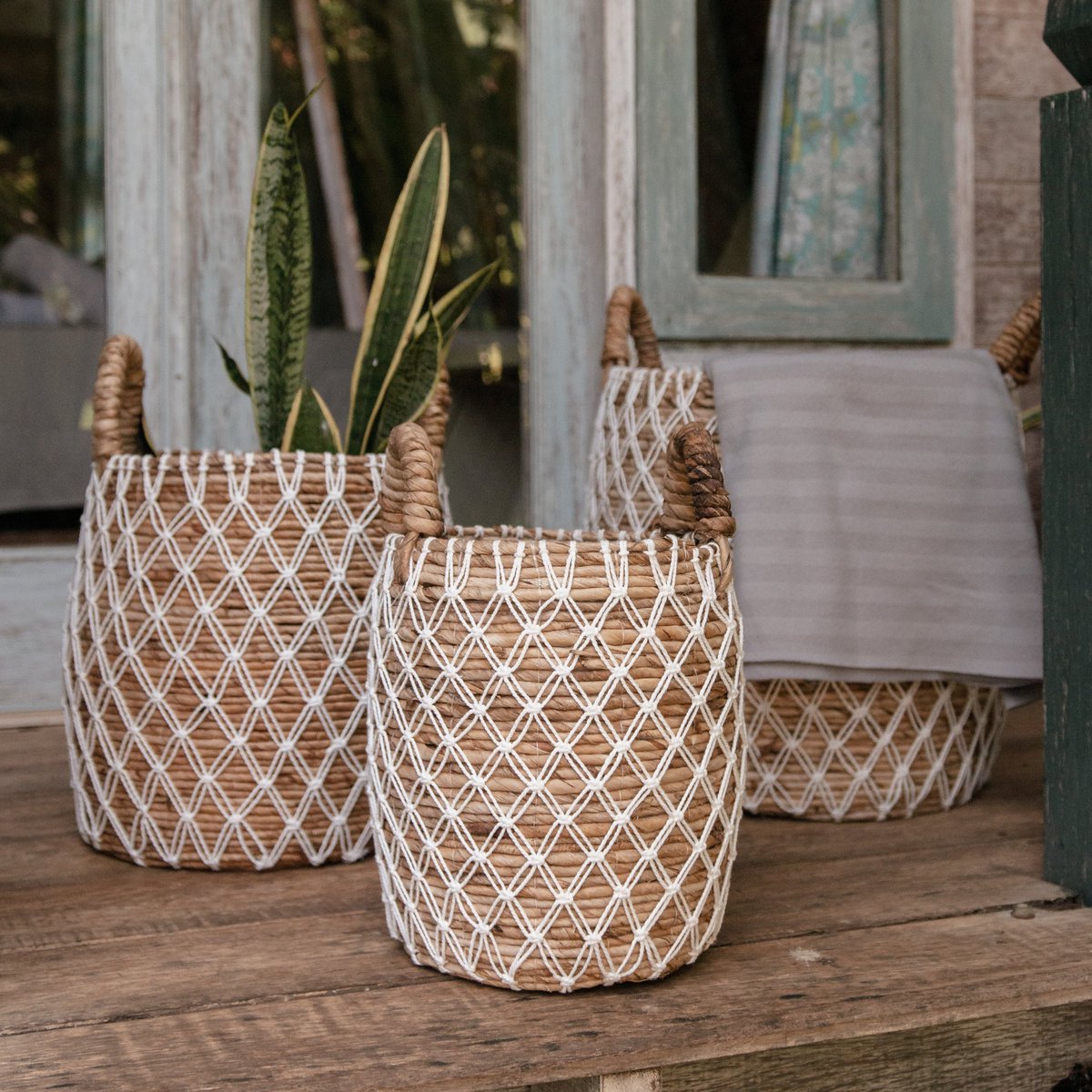Wasmand | Plantenmand | Opbergmand KUBU gemaakt van bananenvezel (3 maten)
