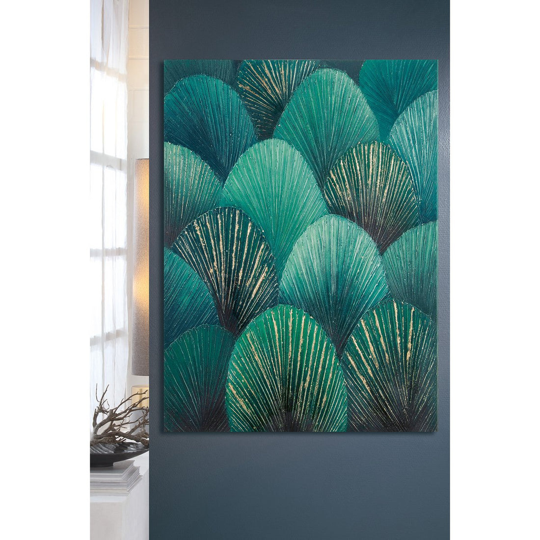 Hout/linnen schilderij "Montipora"