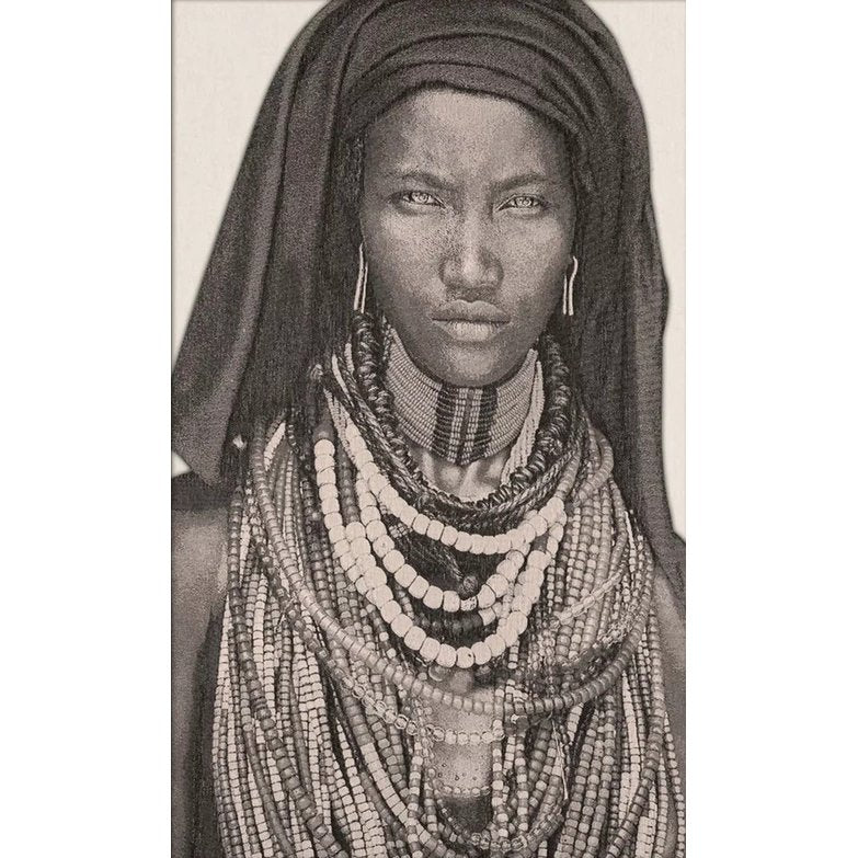 Gobelin geweven wandtapijt 120/180 Baro Tura Zwart/Wit WH2020 opgespannen op spieraam