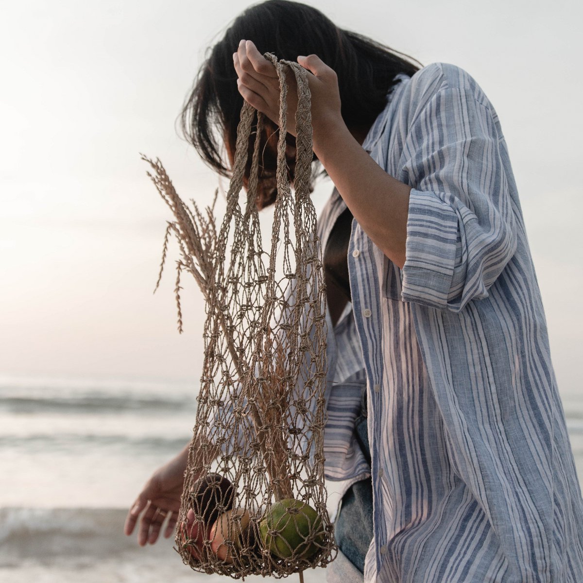Tas van raffiakoord | Handgeweven herbruikbare boodschappentas Lichte draagtas | Handgeweven boodschappentas JEMARI