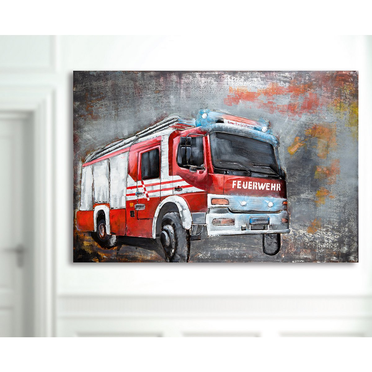 Metalen afbeelding "Brandweer"