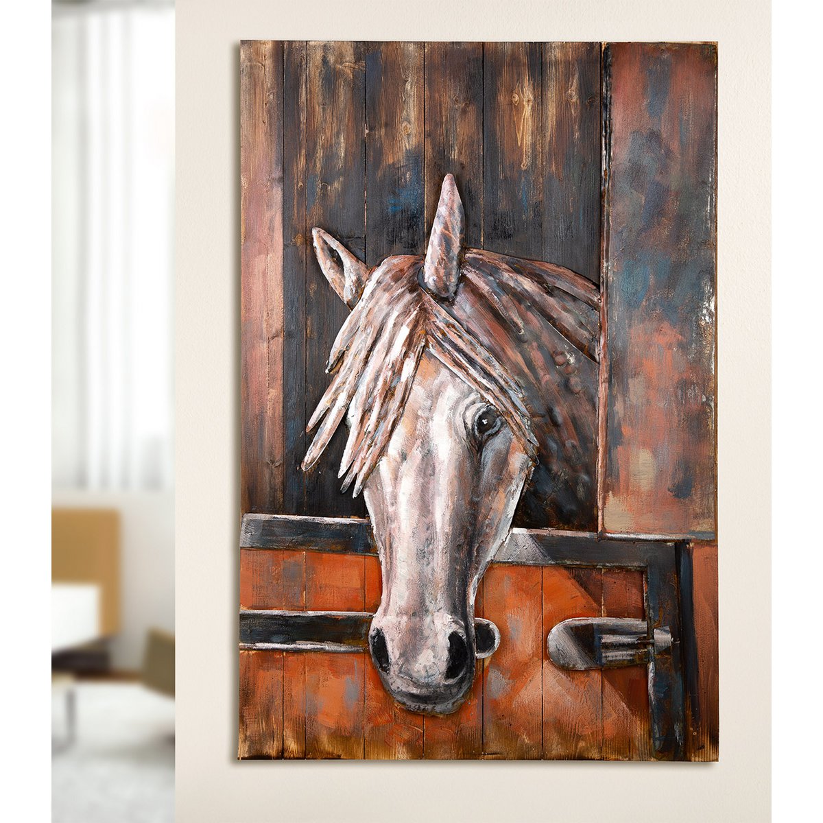 Metalen foto "Azteca" op hout