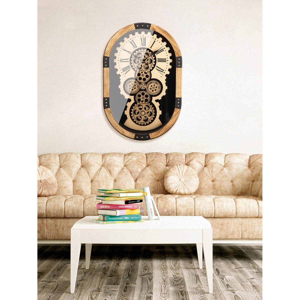 Wandklok ovaal Lado H.58 cm