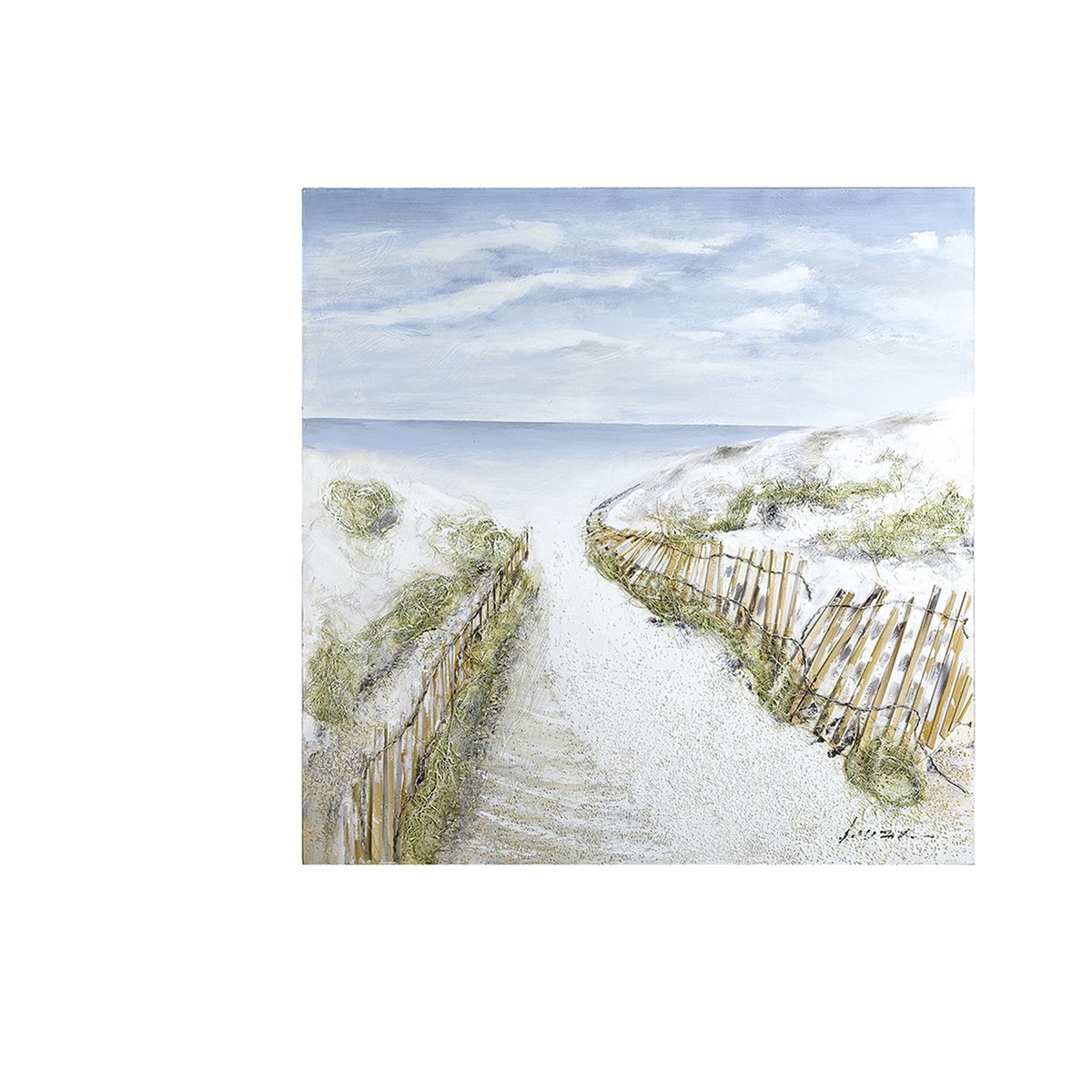 Houten/linnen schilderij "Dune Idyll" pad