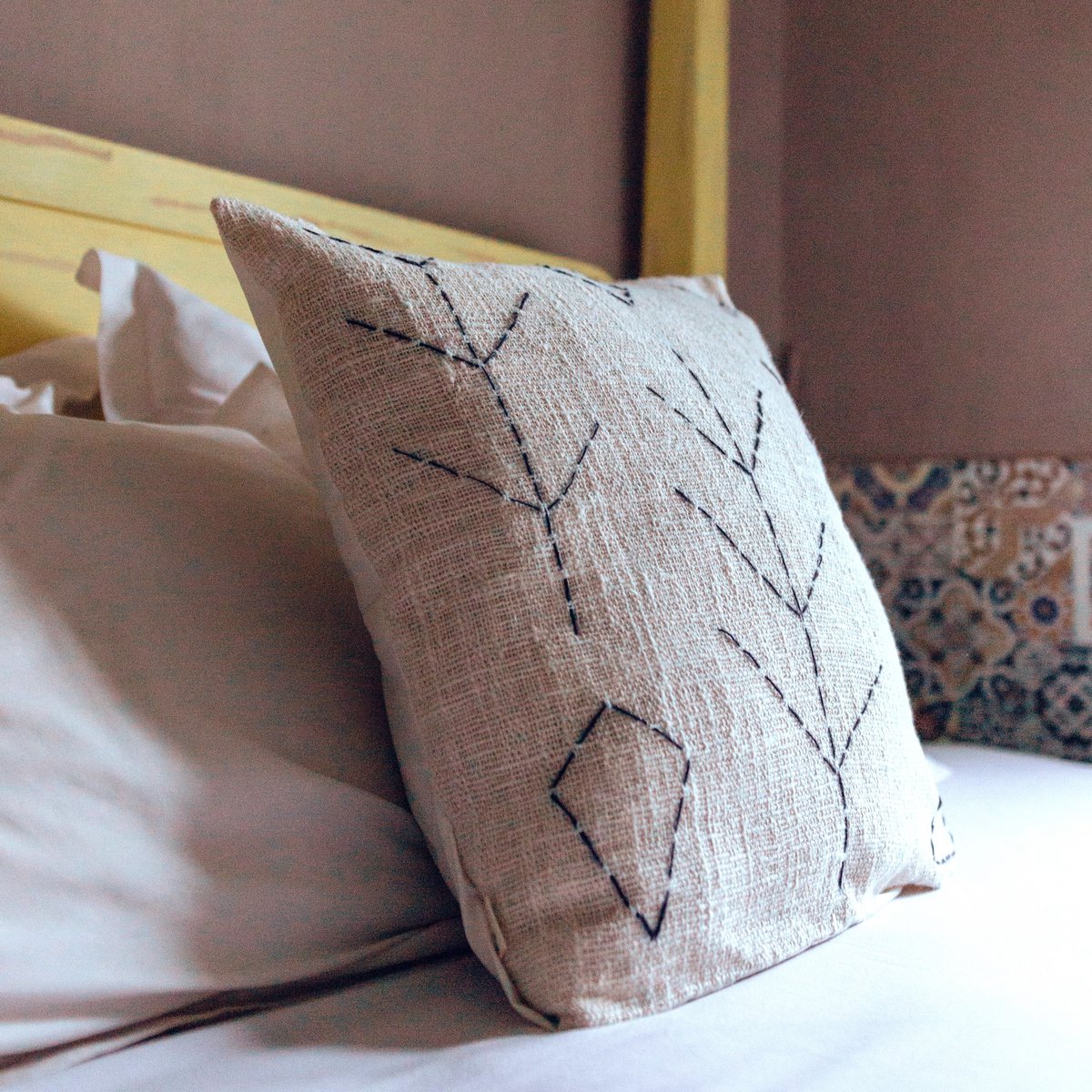 Handgeweven kussensloop SERAJA 40x40 of 50x50 cm decoratieve kussenhoes bankkussen van katoen