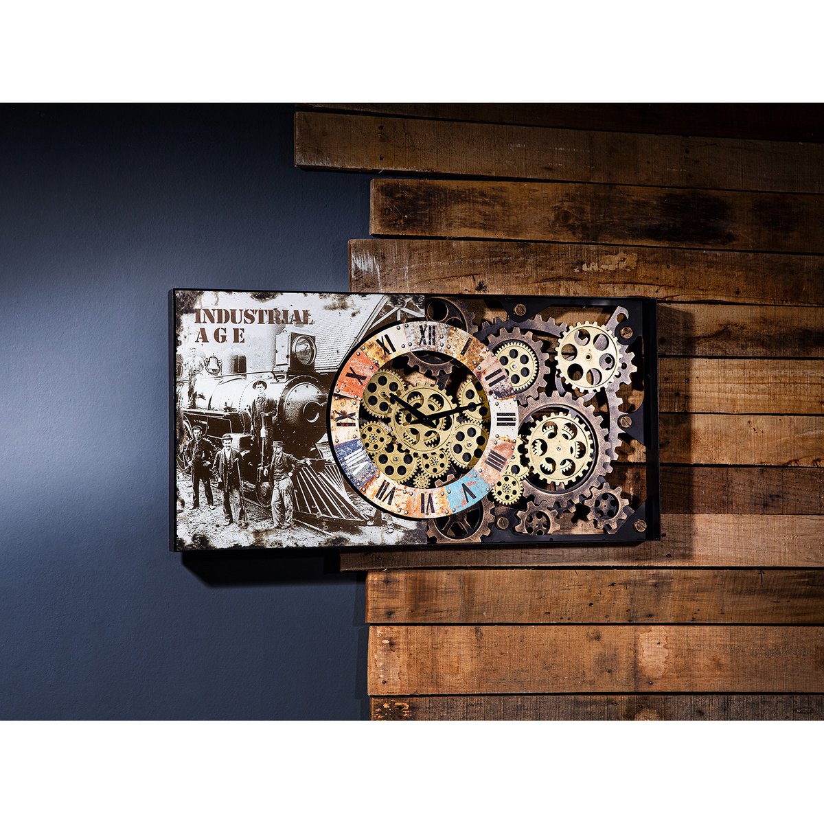 Metalen wandklok "Industrieel"