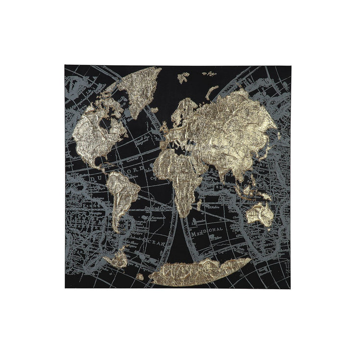 Hout/linnen schilderij "Golden Earth"