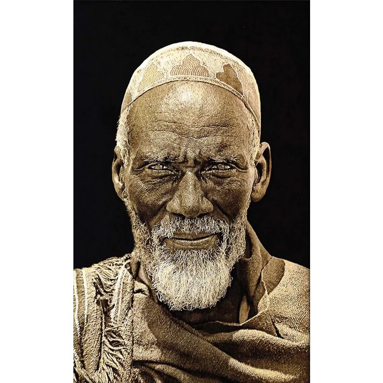 Gobelin geweven wandtapijt 75/125 Ethiopische Nomad Zwart WH2184 Uitgerekt