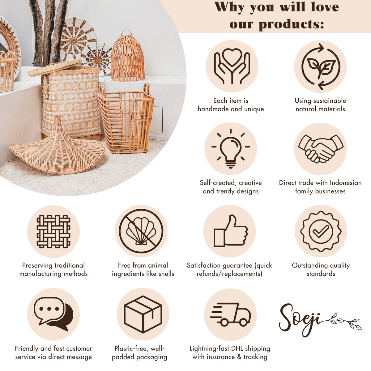 Ringvormige vaas wit – kleivaas handgemaakt – kleine bohovaas – vaas voor gedroogde bloemen – decoratieve vaas voor vensterbank, plank of tafel NUSA