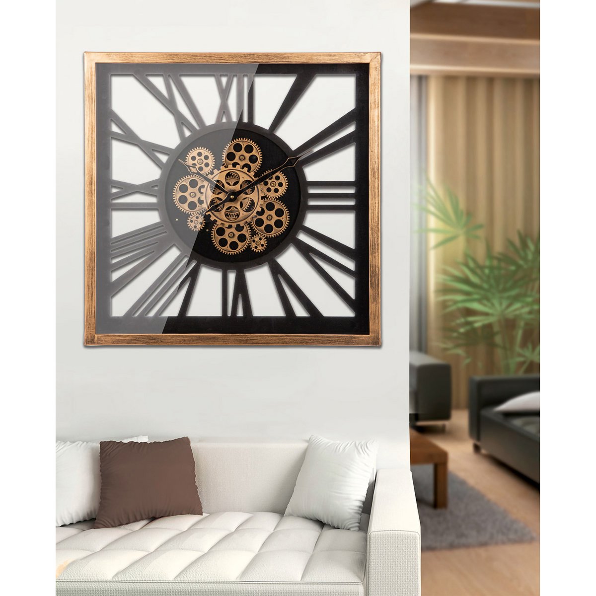 Wandklok vierkant Dente H.54 cm