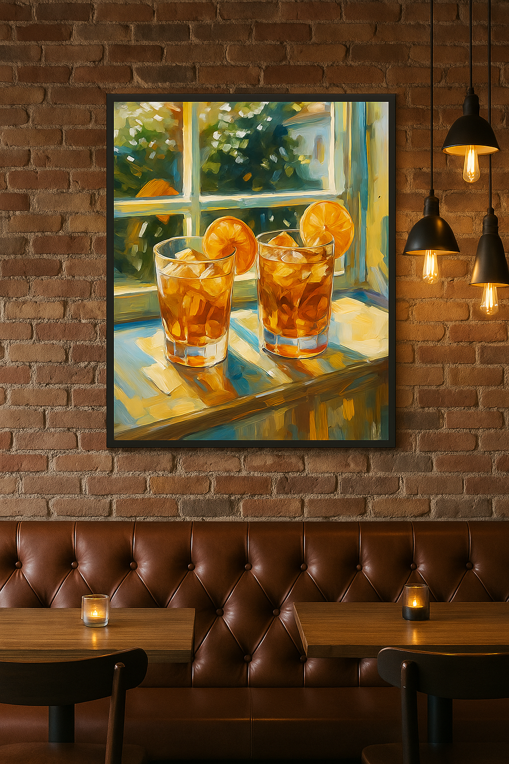 Zomerdrankjes bij het Raam – Warme Olieverfstijl