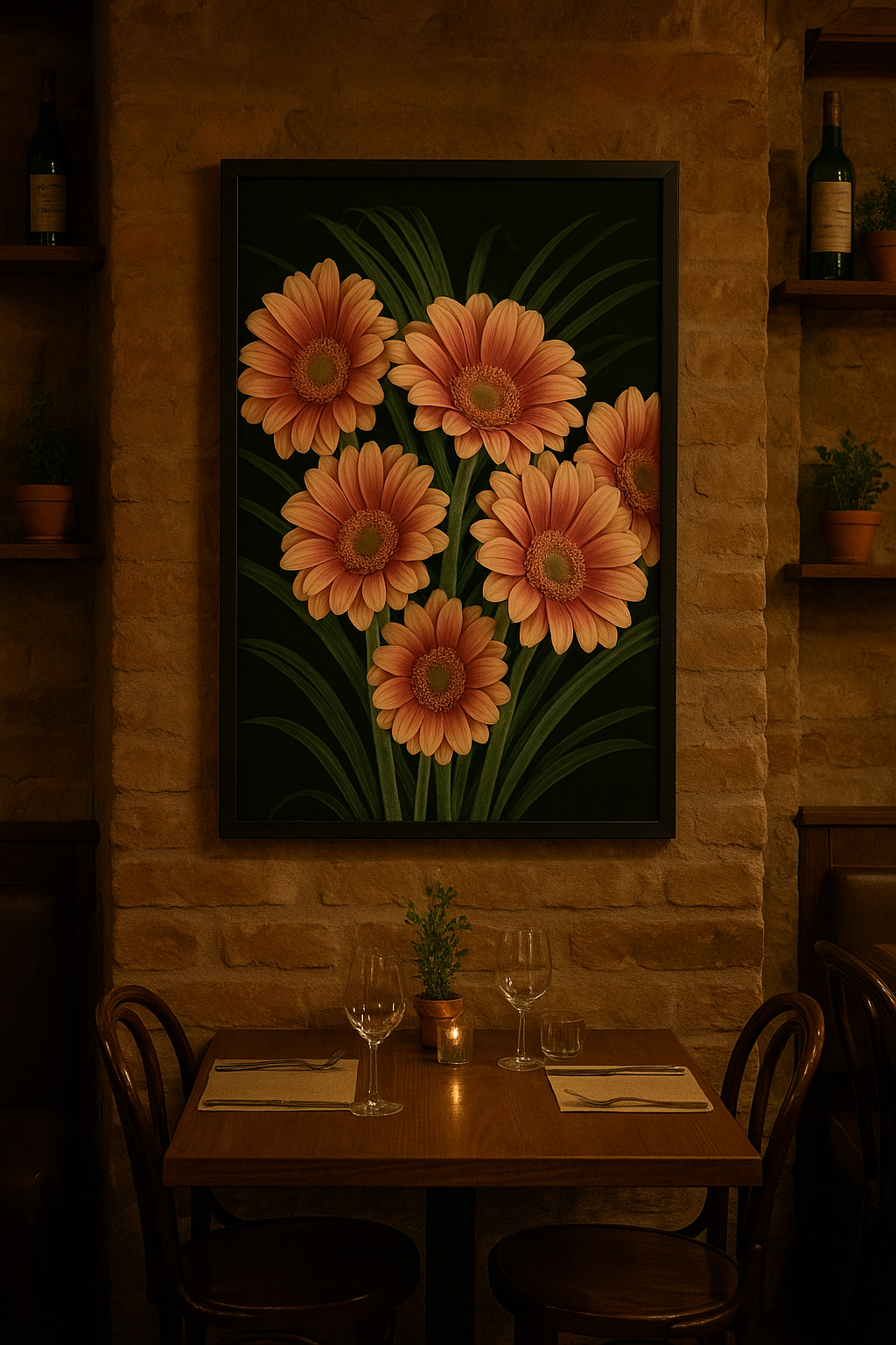 Zalmkleurige Gerbera's met Tropisch Groen