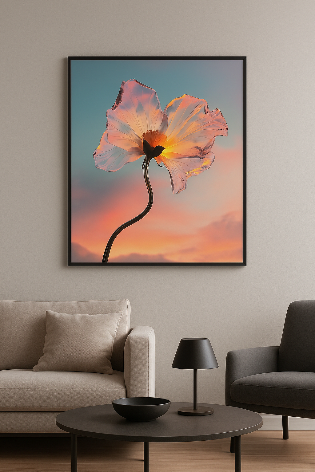 Glass Bloom bij Zonsondergang