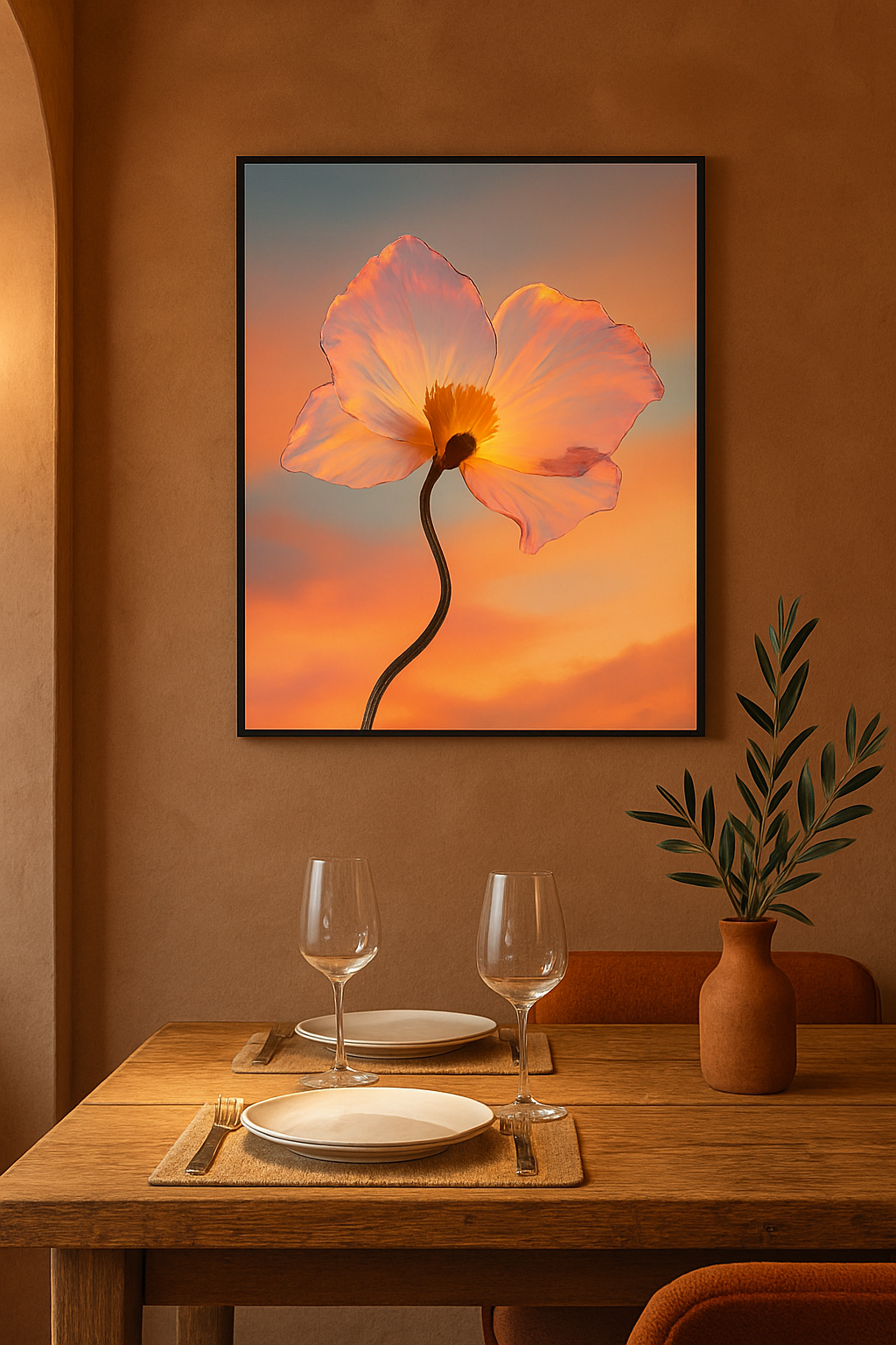 Glass Bloom bij Zonsondergang