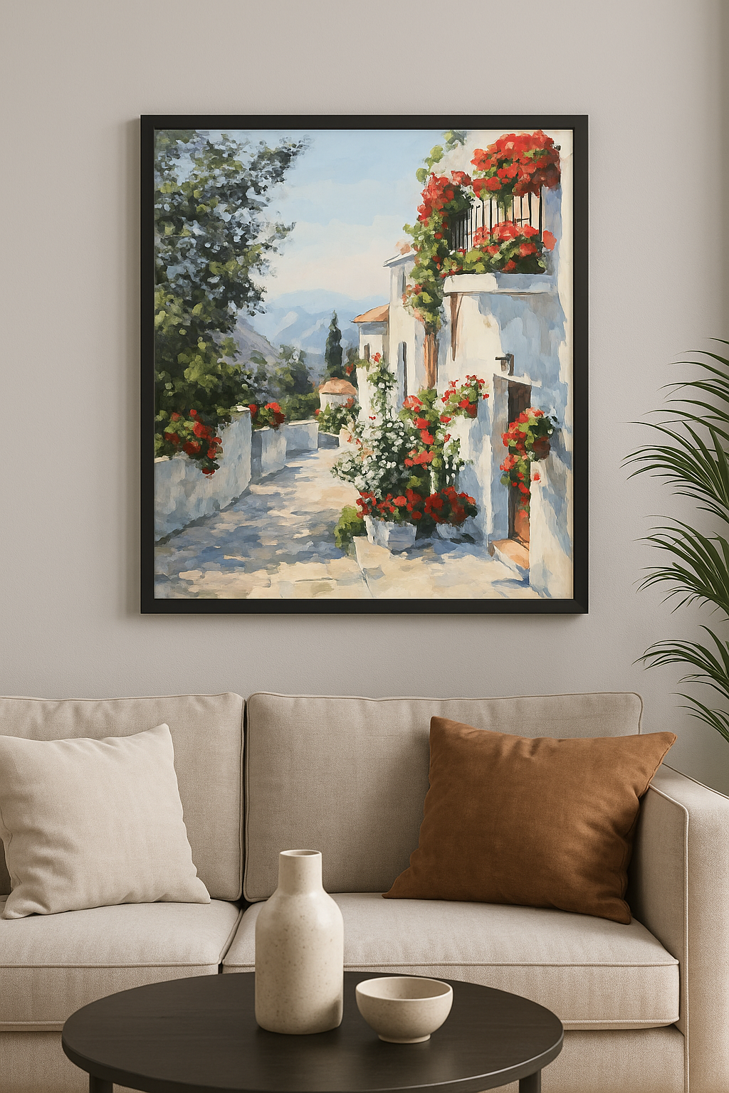 Zomerse Steeg met Bloemen