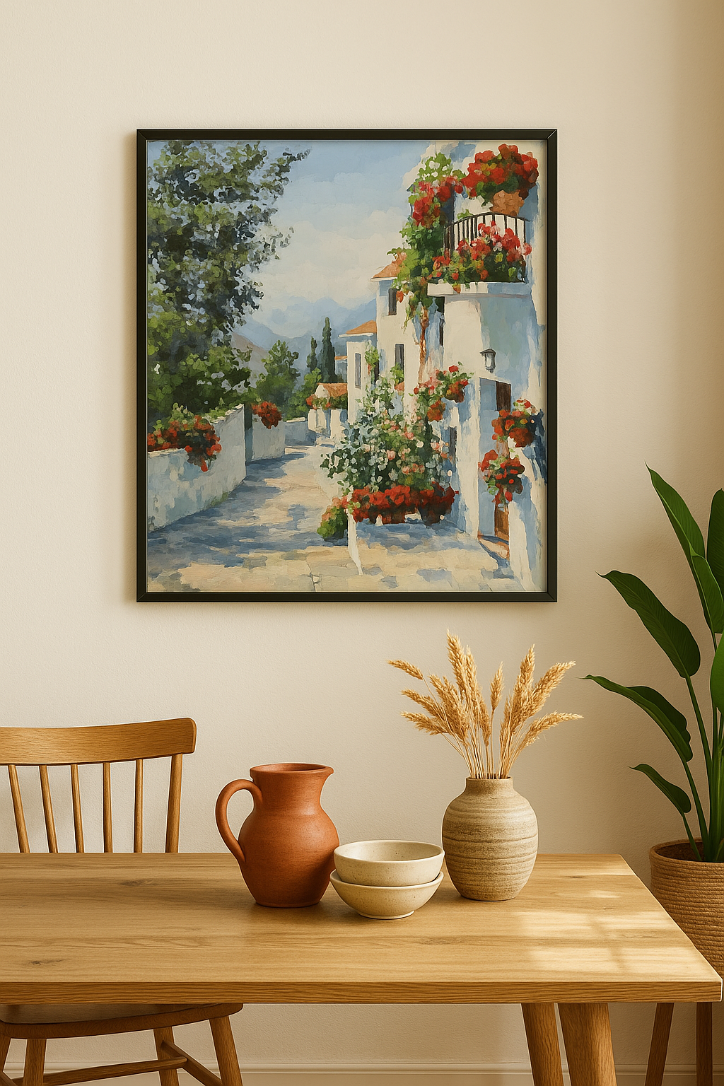 Zomerse Steeg met Bloemen