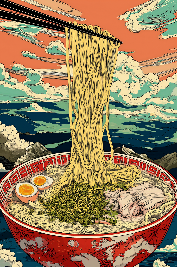 Ramen in de Hemel – Japanse Noedelkunst met Dramatische Lucht