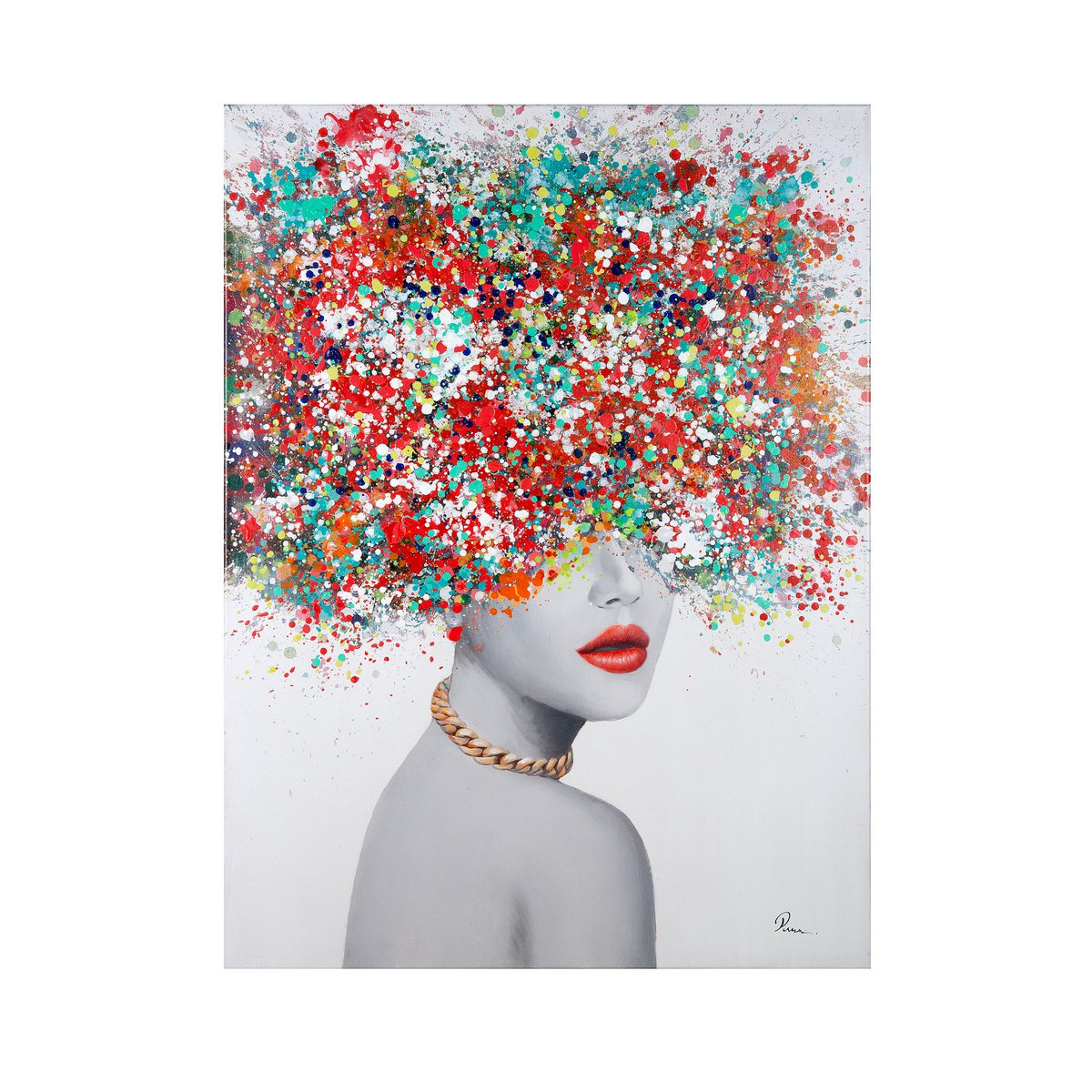 Schilderij schilderij dame "Pomposa"